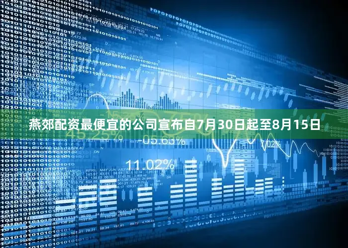 燕郊配资最便宜的公司宣布自7月30日起至8月15日